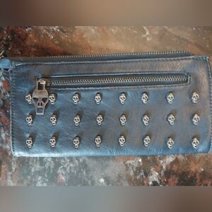 Studded Skull Blue Wallet